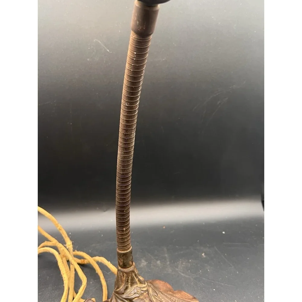 Antique Cast Iron Lilly Lamp With Original Cloth Cord
